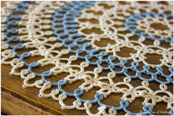 Blue and Cream doily