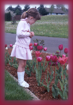 1988 - Jennifer with Tulips, framed
