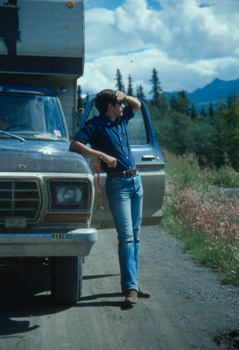 1979 - Mike on Alaskan Hwy, original from faded, dusty slide