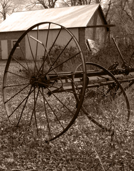 2007 - Hayrake at Turner Farm, sepia from color digital photo