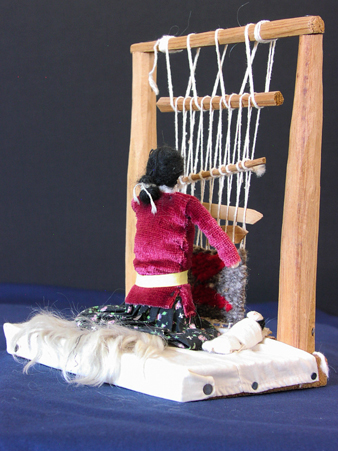 Navajo with weaving loom
